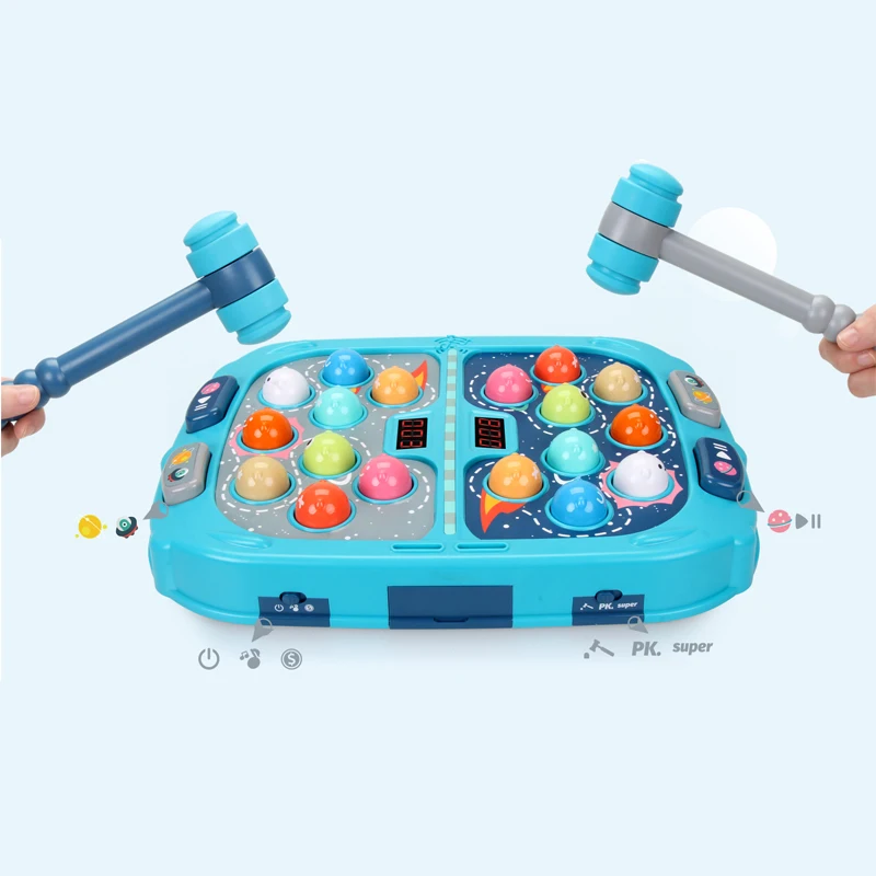 Kids Score Competition Lighting And Sound Game Toy  whack-a-mole hammer pounding toy Educational Toys