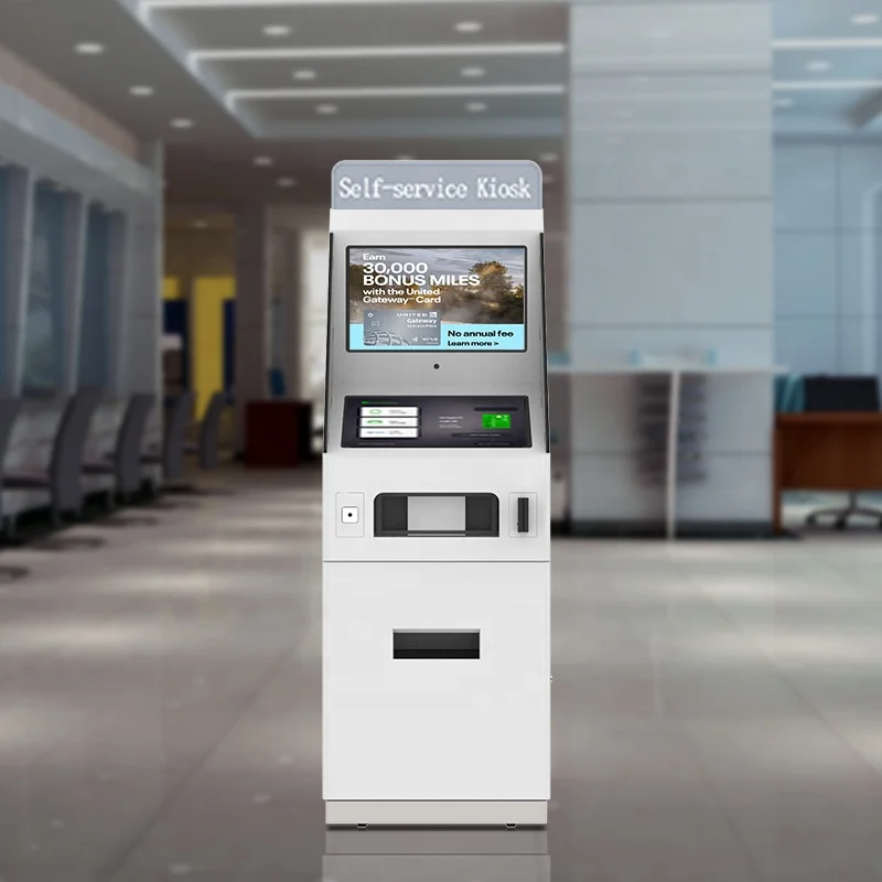 Dual screen multifunctional document printing scanning touchscreen kiosks self service payment kiosk with a4 printer