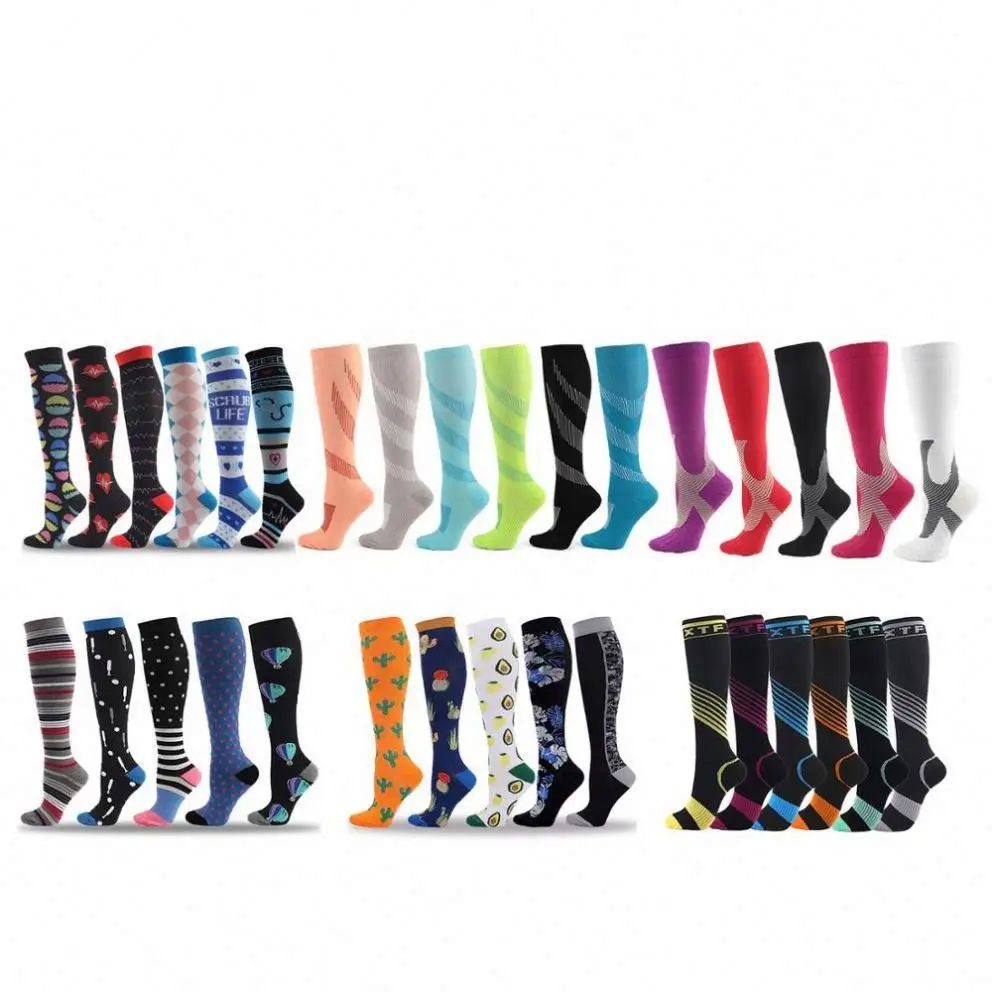 2020 New Compression Stockings Unisex Sport Leg Pressure Nylon Cycling Travel Health Compress Socks