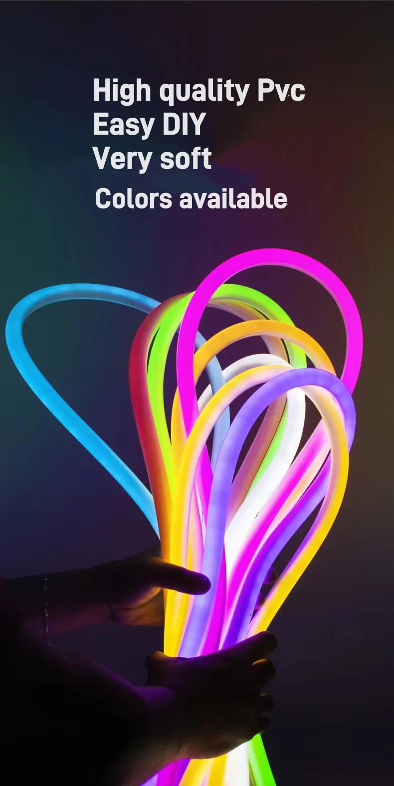 Round 360 Silicone Tube Rope Flexible Strip Diffuser LED Anime neon light