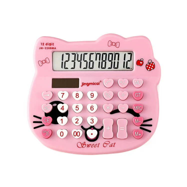 New cartoon Japanese Cute Kitty computer 12-Digit mini desktop portable button calculator for girls