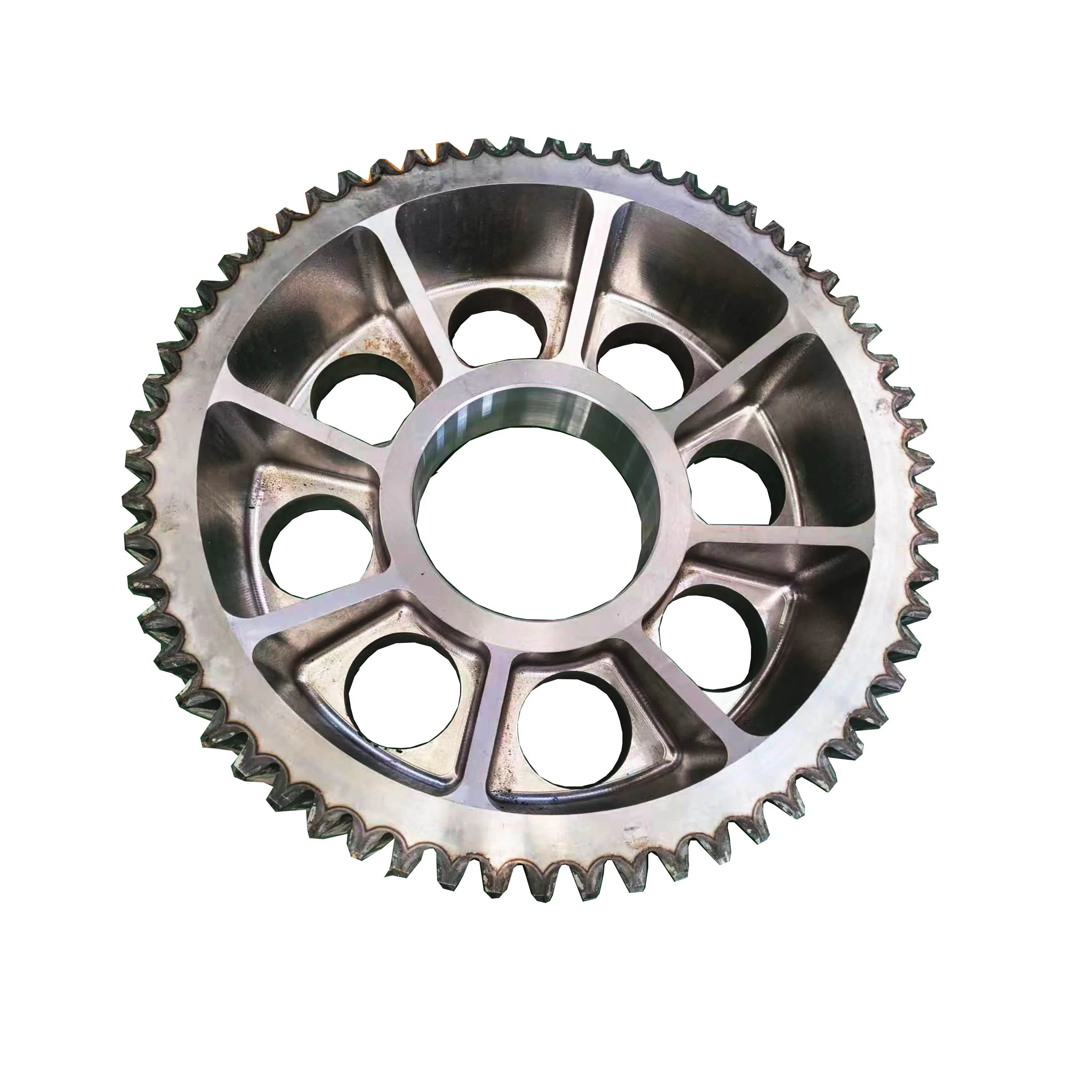 ISO 9001 Customized steel large ring gear straight tooth concrete mixer crane ring gear