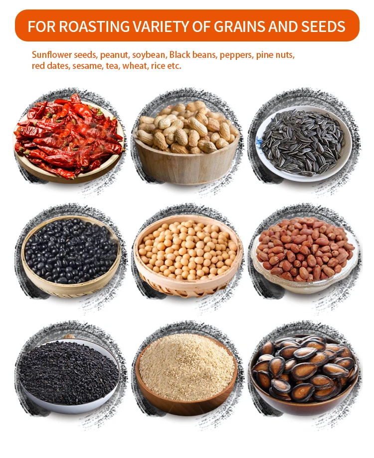 500kg Electric Gas Peanut Roasting Machine Grain Nuts Roaster Machine