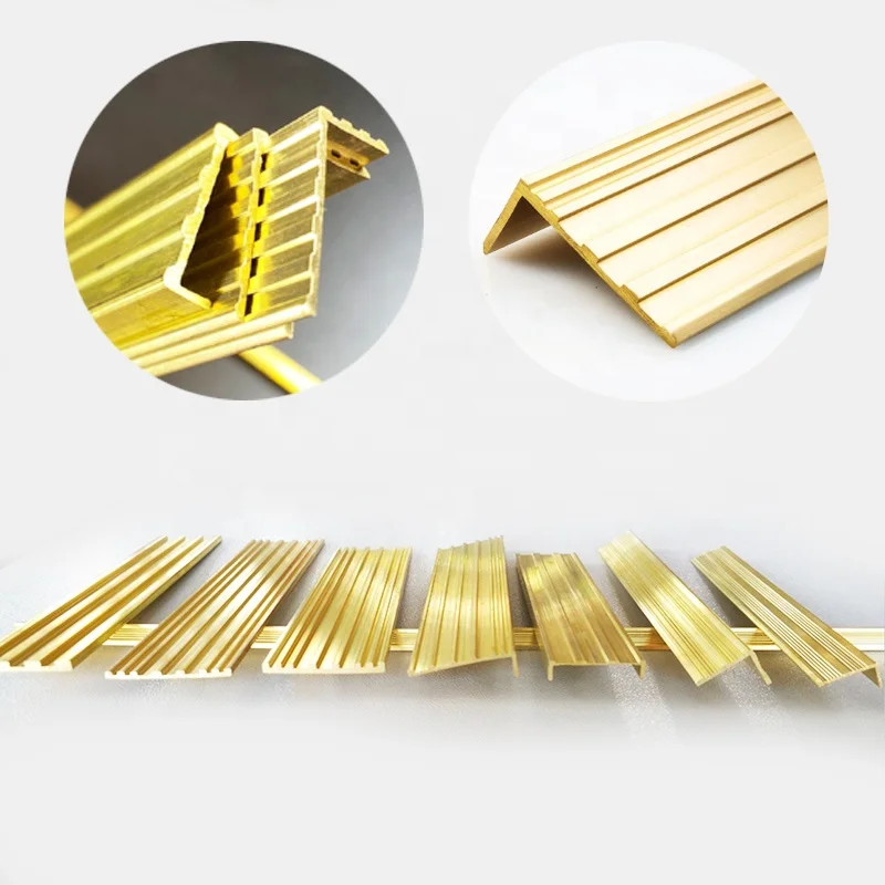 Metal Tiling Tools Bronze Flexible T Shaped Flooring Brass Edge Cover Trim Molding Stair Nosing U Shaped Tile Trim