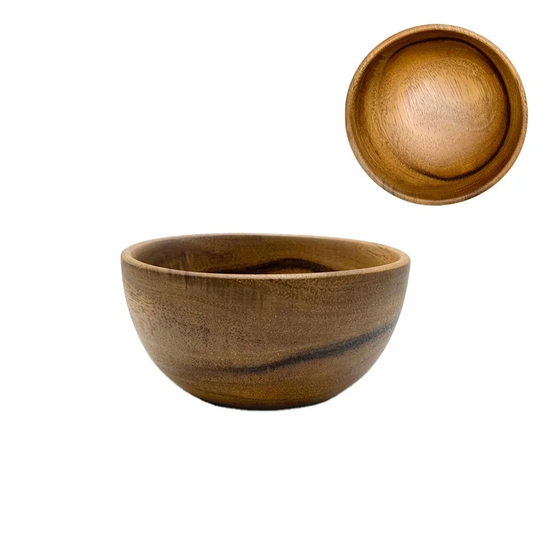 High quality Acacia wooden bowl salad bowl set of different size natural bowls