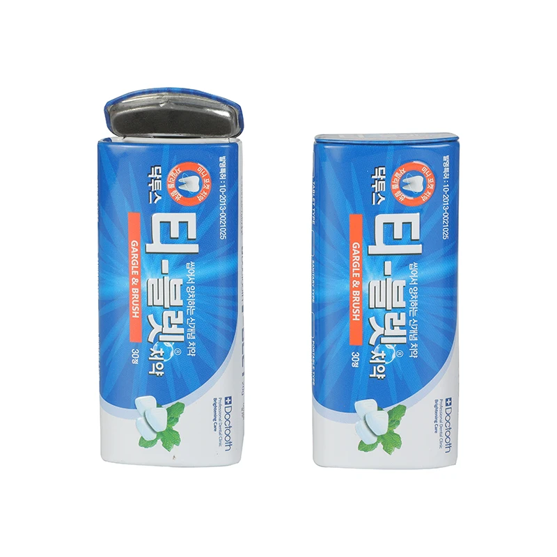 Portable Rectangular Candy Tin Box Personalize Mint Tins Mini Blue Mint Cans