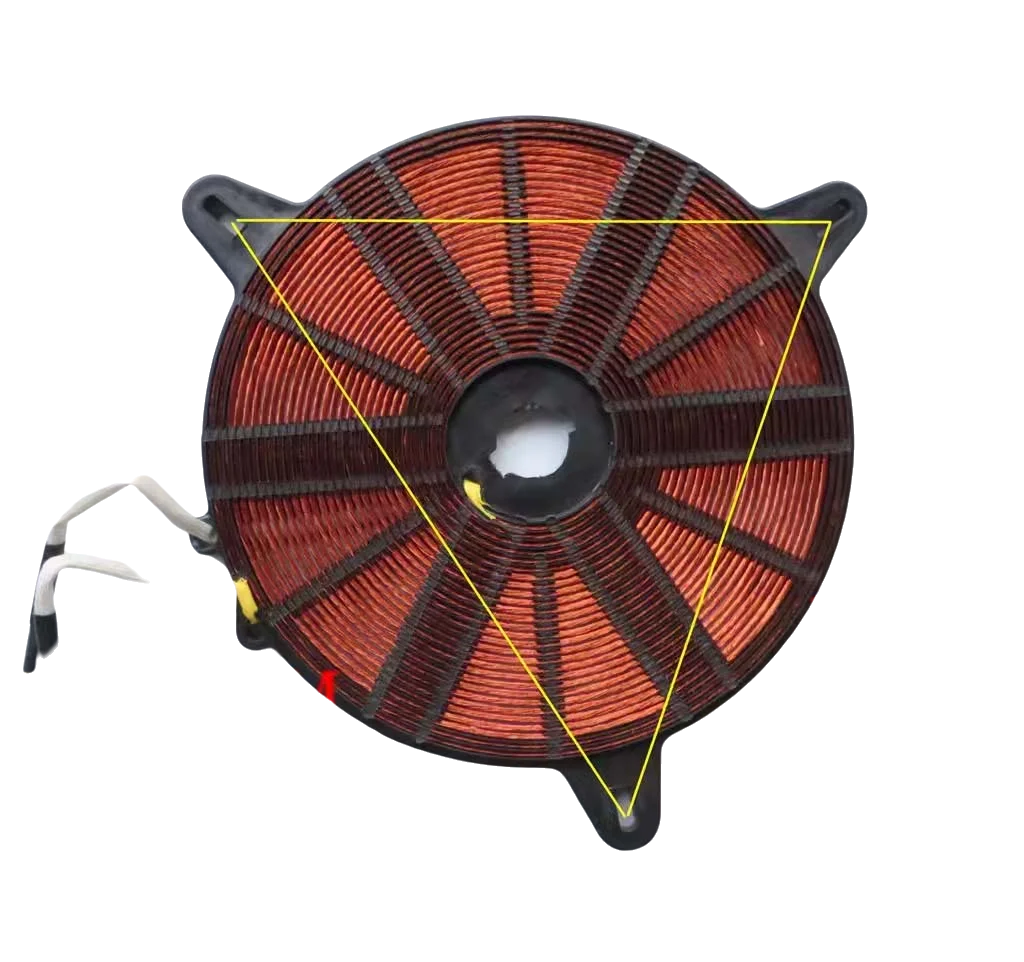 Heating coil heater plate of induction cooker