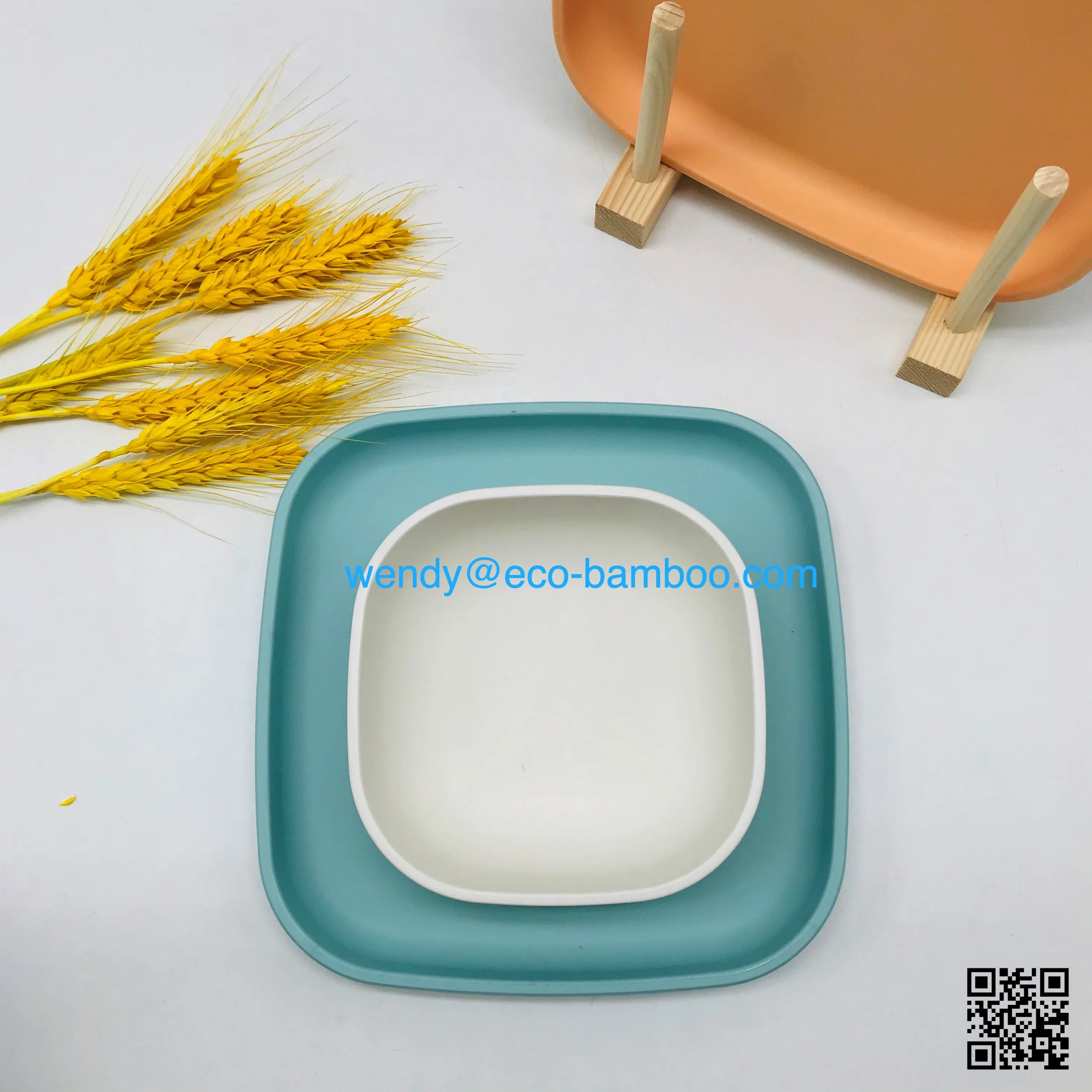 Bamboo fiber Divided Plate for Kids Toddlers Children Baby PLA Dinnerware set BPA Free  plates with dividers