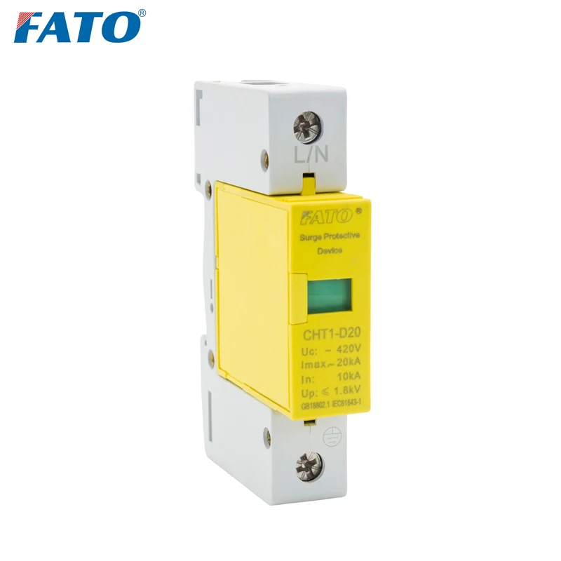 FATO SPD Surge Protector Device 220V 380V AC 10A 16A 25A PV Power Arrester