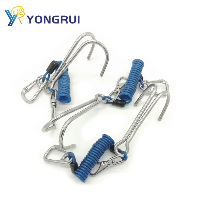 Sturdy and Durable 6mm Transparent Blue 1.1m Helmet Lock Tether Cable with Coiled Safety Rope