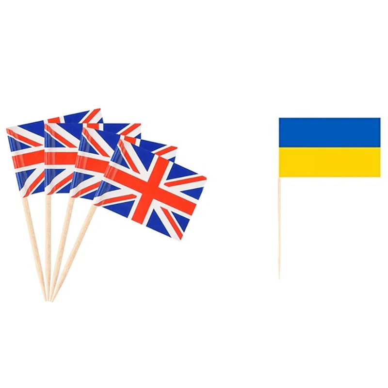 65mm toothpicks with flag for independence day patriotic cupcake decoration