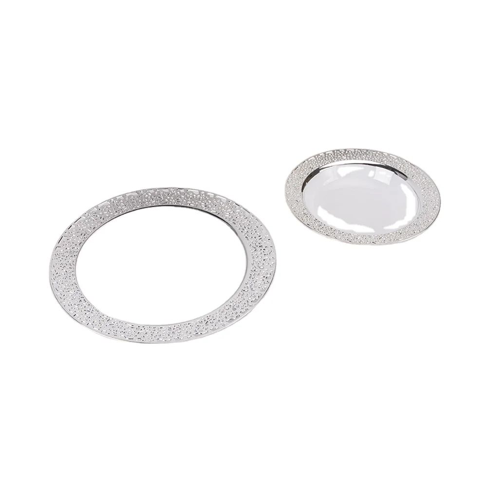 Одноразовые пластиковые тарелки с серебряным покрытием, 50 шт., 7,5 и 50 шт., 10,25 дюйма, для вечеринок, оптовая продажа