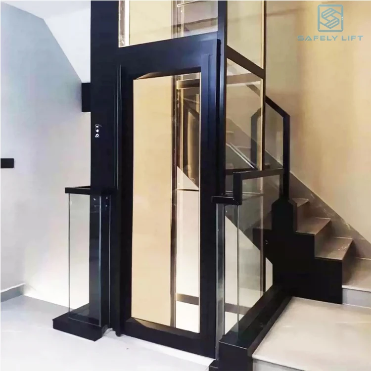 Home Elevator Hydraulic Residential Lift Panoramic Glass Passenger Elevator for Villas Household