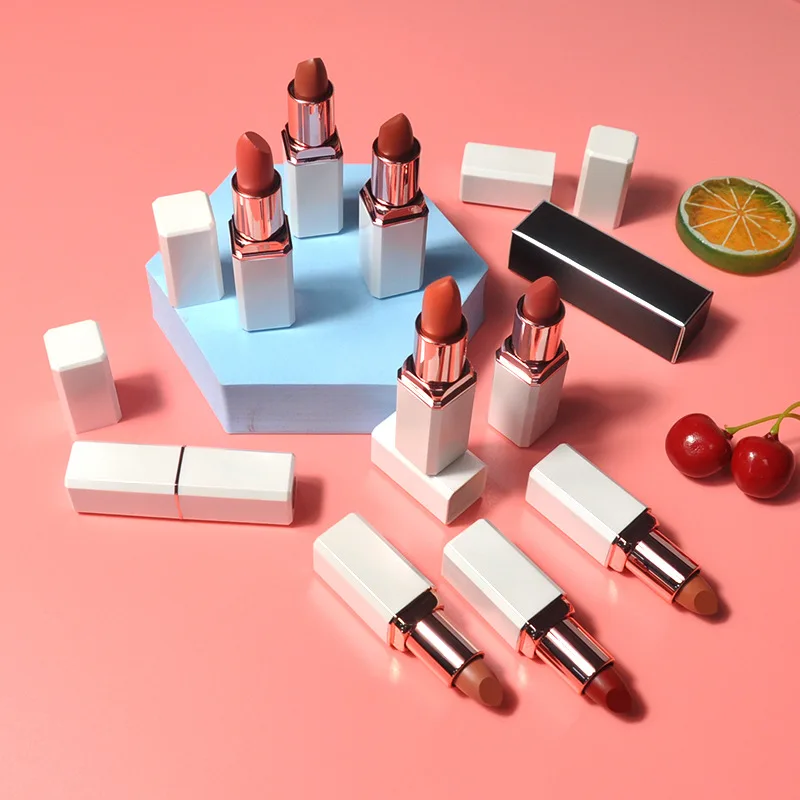 White tube Lipstick Vendor Private Label Cosmetics Lip Gloss OEM Logo Vegan Matte Lipstick Wax