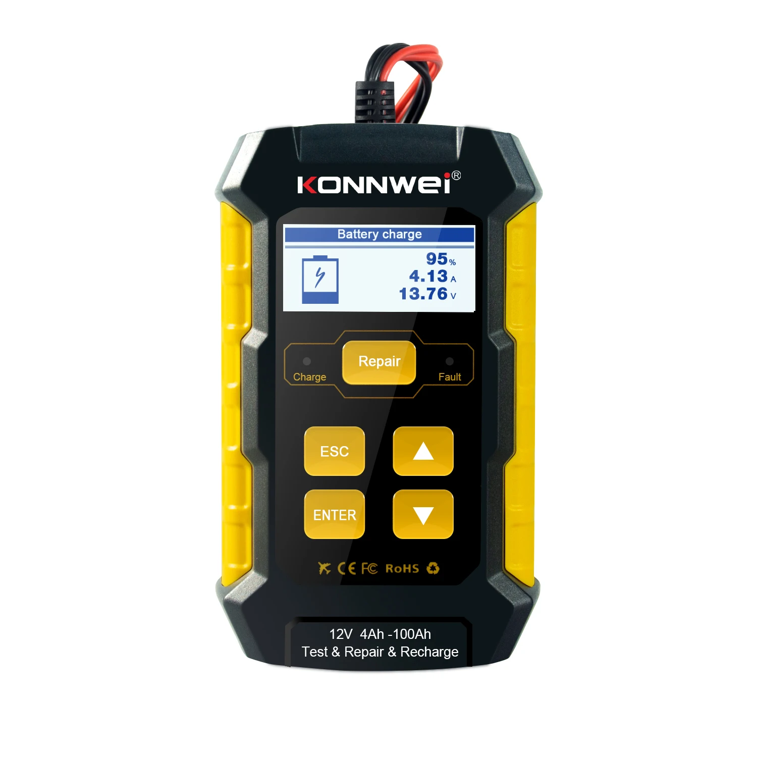 Оригинальный производитель Konnwei KW510 12 В тестер аккумулятора Ремонтное зарядное устройство 3 в 1