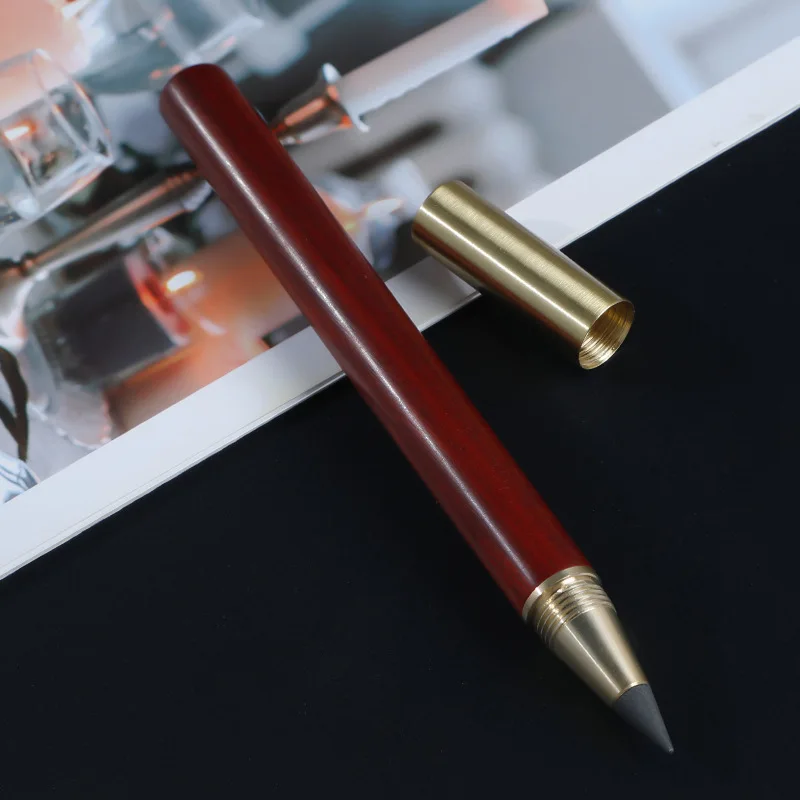 BECOL New Design No Need Sharpened Inkless Pencil Custom Logo Wood  Eternal Pencil With Screwed Cap for Students