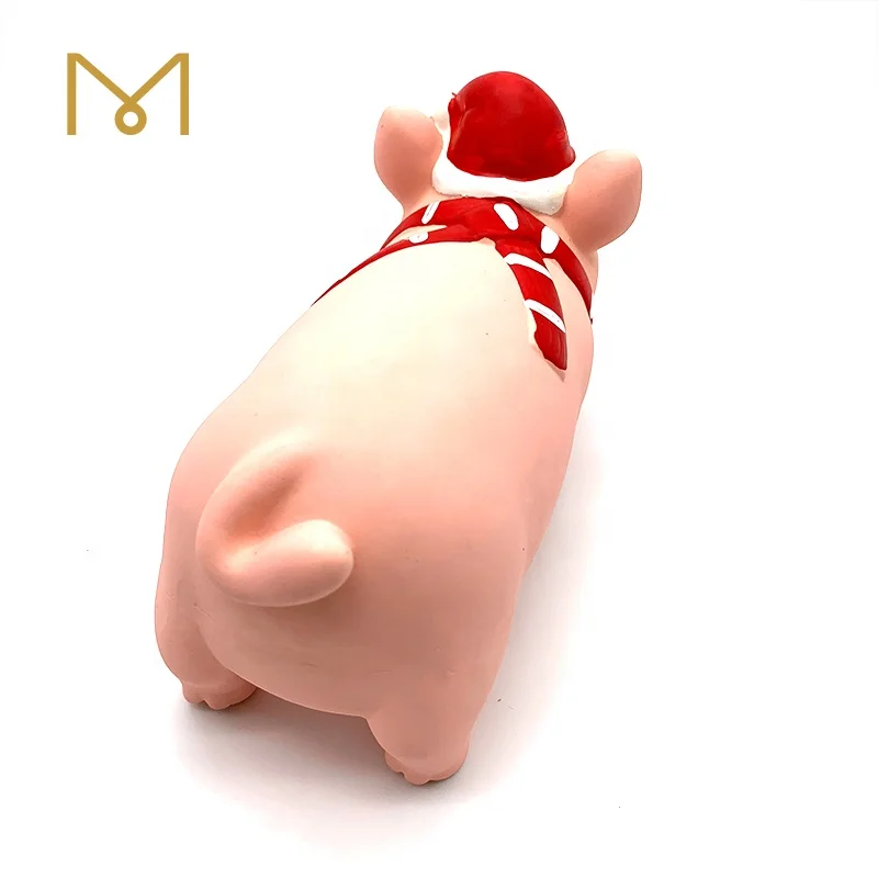 soft squeaky  latex rubber durable christmas pig dog puppy cat pig interactive pet toys manufacturer