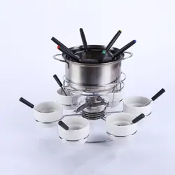 Лидер продаж на Amazon, Электрический кастрюля для шоколада и фондю из нержавеющей стали, набор для шоколадного фондю