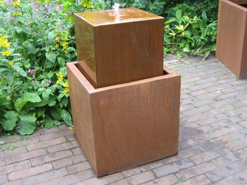 corten steel rain curtain water features gardens waterfall fountain water table