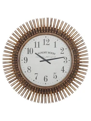 Brown Color Original Wood Handmade Room Decoration Antique Wooden Clock wall clocks