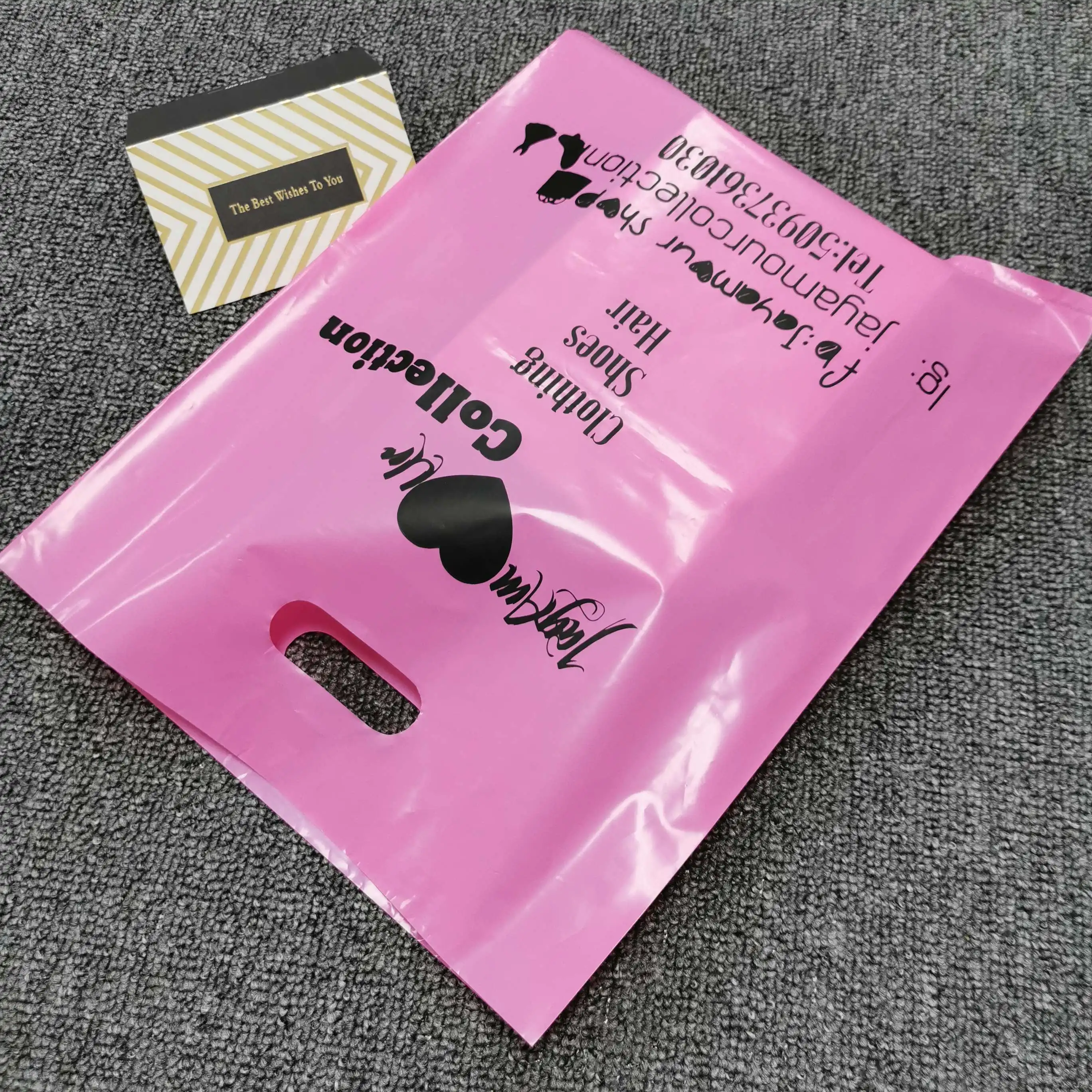 OEM многоразовый пользовательский принт штампованный толстый экологически чистый Компостируемый Разлагаемый пластиковый мешок для покупок с логотипом