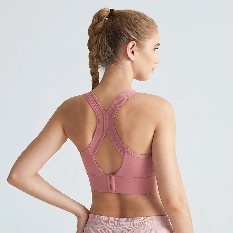 China Sportswear Factory Absorb Sweat Yoga Crop Top  Professional Shockproof Running Cheap Sports Bras