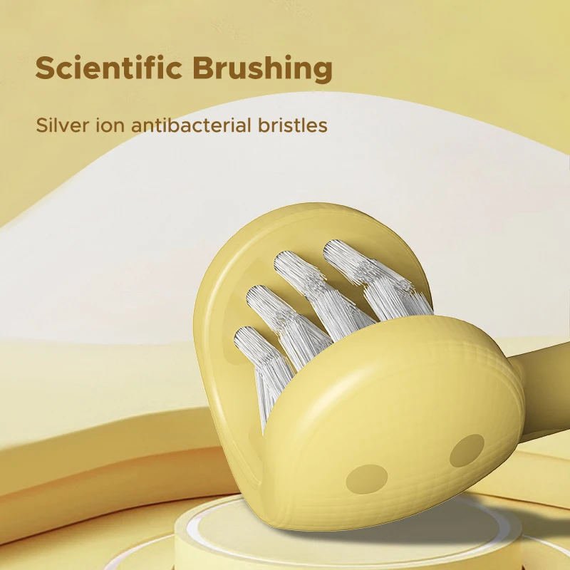 new design funny cartoon dinosaur 3-Sided kid Toothbrush