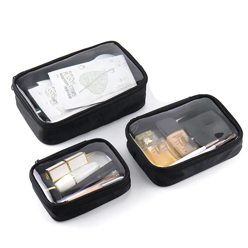 Wholesale premium Tpu make up pouch ladies clear pvc window make up bags women travel vinyl toiletry cosmetic case