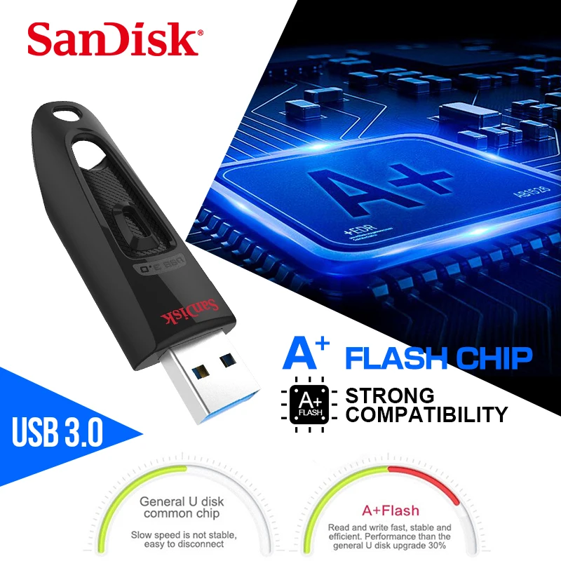 SanDisk USB 3.0 CZ48 Flash drive 128GB 64GB 32GB 16GB flash disk high speed Pendrive