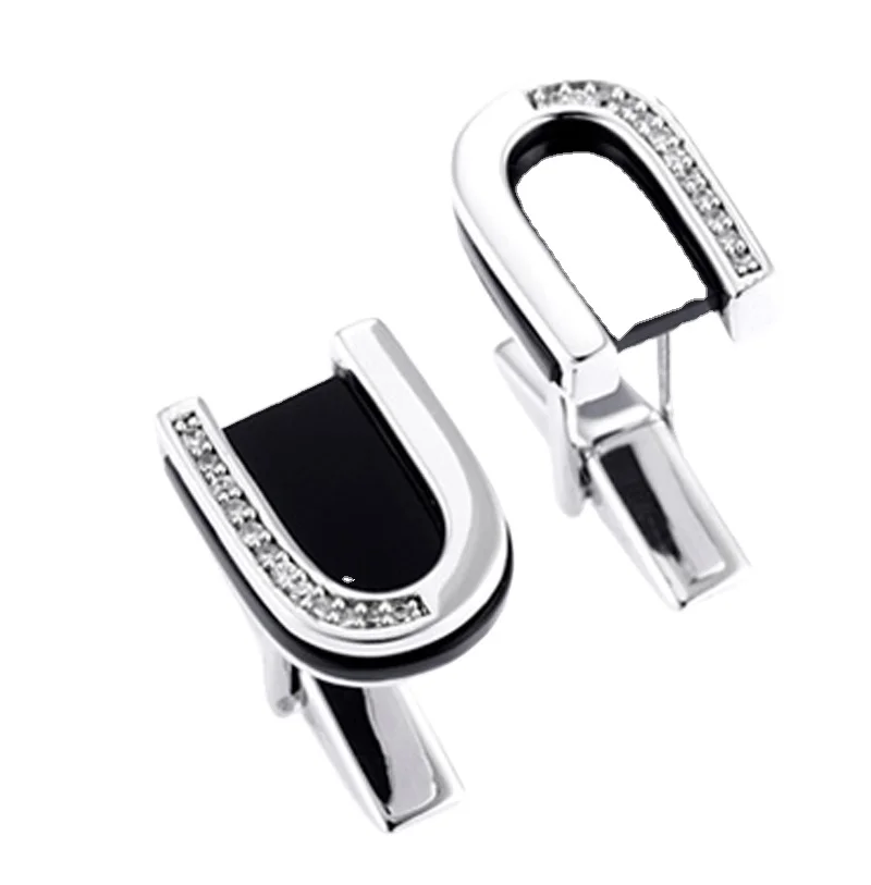 
Shiny cz horseshoe design china cheap cufflinks  (60634095445)