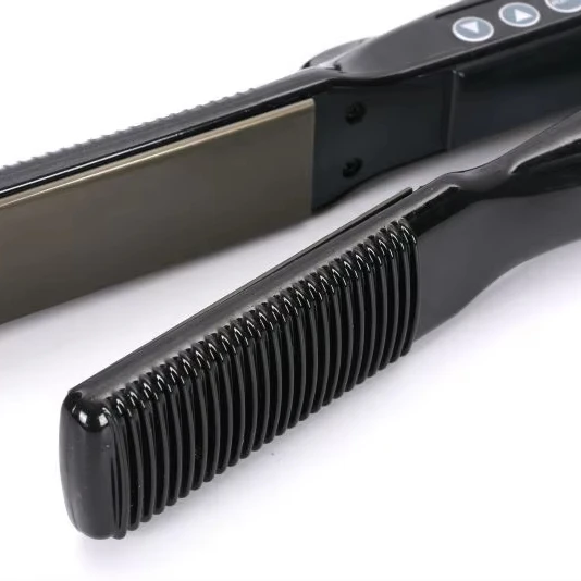 HAIR STRAIGHTENER Titanium Hair Straightener LCD Display USB Electric Power Source Temperature Display Negative Ion Household