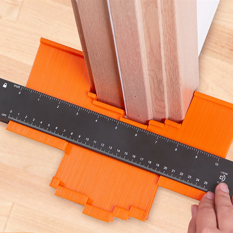 Alpha DIY 5 10inch  2 Wide Pieces Pack Horizon Contour Gauge Duplicator With Metal Lock Widen Shape For Woodworking