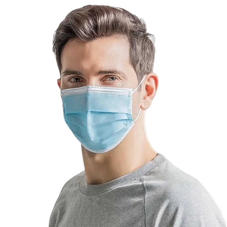 
3 ply Blue White Black Face Mask Mundschutz Masks Fabric Cotton Dust Cycling Disposable Non-woven Mask 