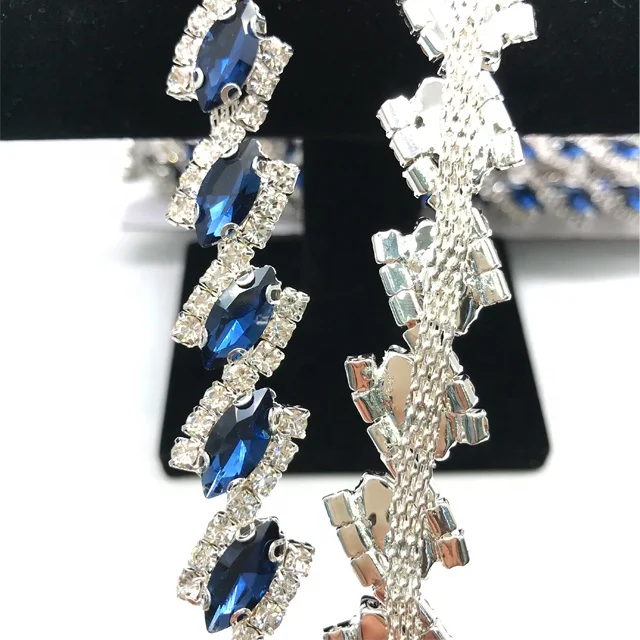 CH012 wholesale colorful rhinestone trim chain crystal rhinestone cup chain trim accessories