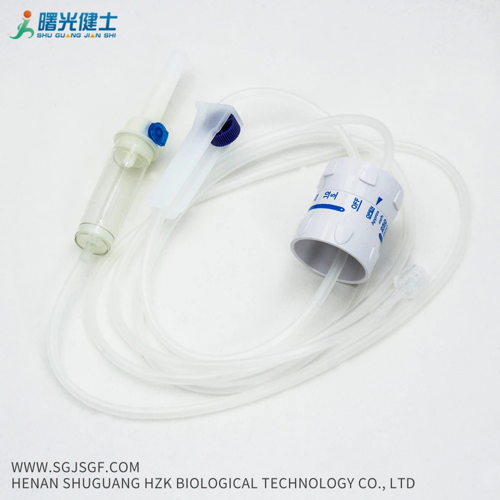 Infusion Set With Needle Y Injection Port With Precise Regulator  Flow