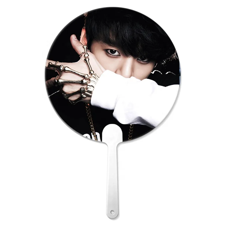 Custom lenticular 3D animation KPOP  flip 3d hand fan Transparent Hand fan for gifts
