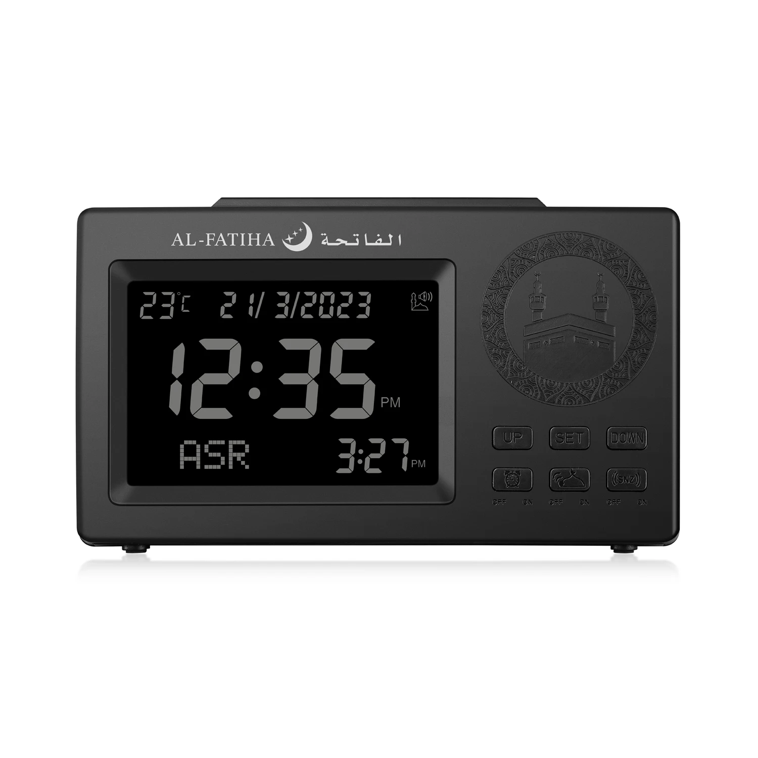 AL FATIHA Office or Home Used Prayer Digital Adhan Table Clock Hijri Gregorian Calendars Muslim Fajr Azan Alarm Reminder