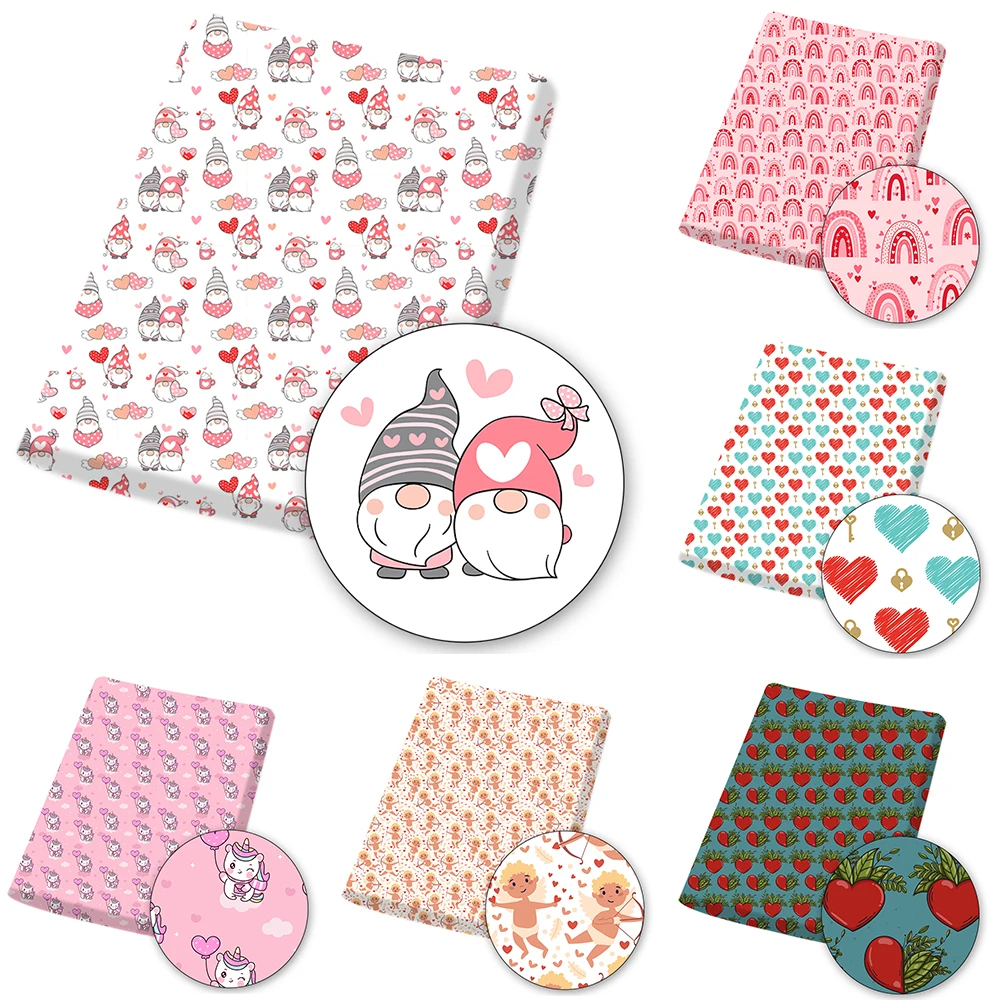 145cm Valentines Fashion Print Cartoon Heart Unicorn Home Textile Polyester Dress Cotton Fabric for Making Bags Tissue
