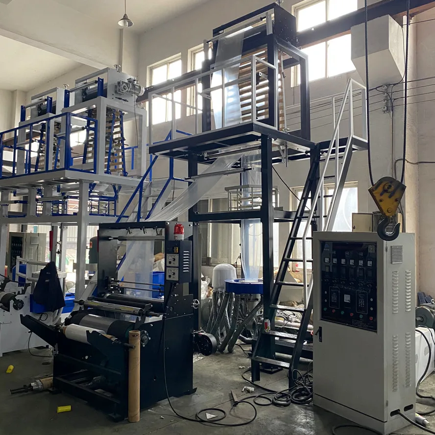 Plastic Film Blowing Extruder Gravure Printing Connect Line Set Machine
