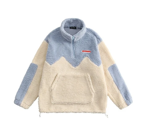 Outdoor Custom Embroidery Lambswool Coats Chenille Sherpa Fleece Winter Jacket Men With Pocket For Men