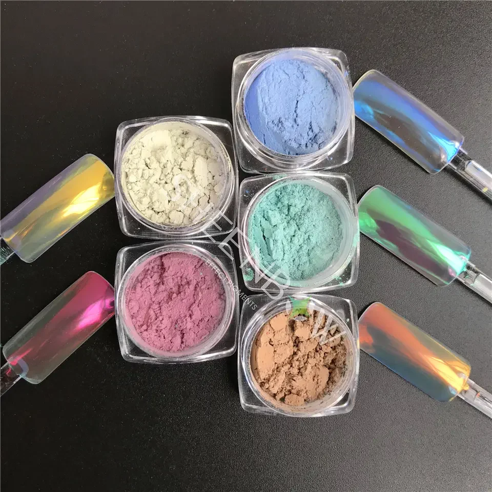 Sheenbow Mirror Effect Powder  Aurora powder Chrome Pigment Nail Glitters powders Customize Private Label For Nail Art
