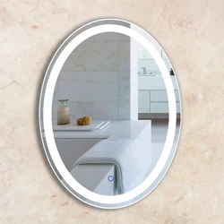 Frameless Oval LED Bathroom Vanity Mirror Anti-fog Wall Mirror