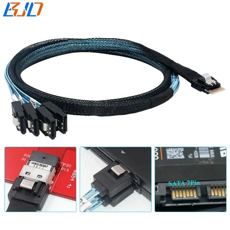  SFF-8654 4i SAS 4 0 порт SATA 3 7Pin передачи данных на жестком диске Raid кабель 6 Гбит/с м 5