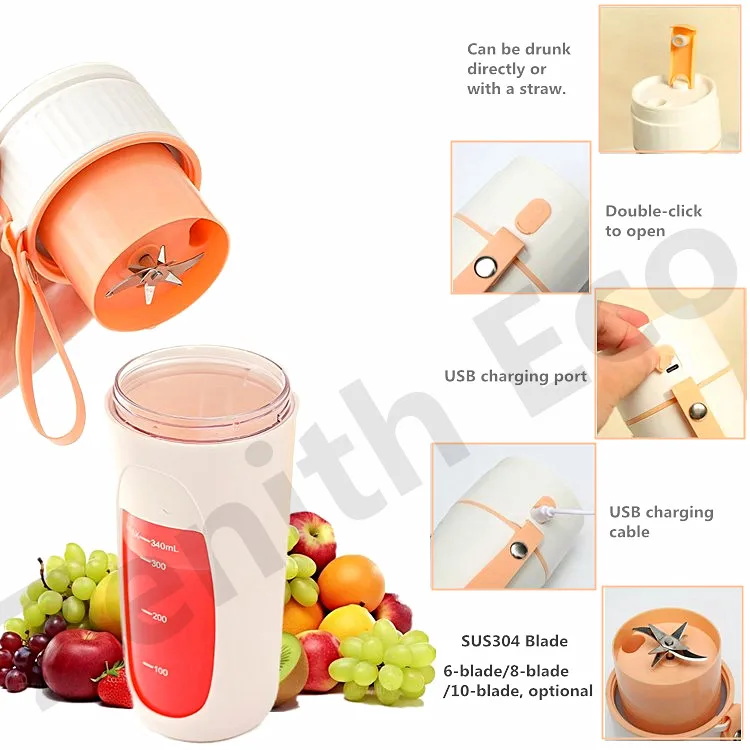 2024 New Design Portable Mini Citrus Juicer Smoothie Milkshake Blender with Car Outdoor Application Stylish Mixer Grinder Juicer