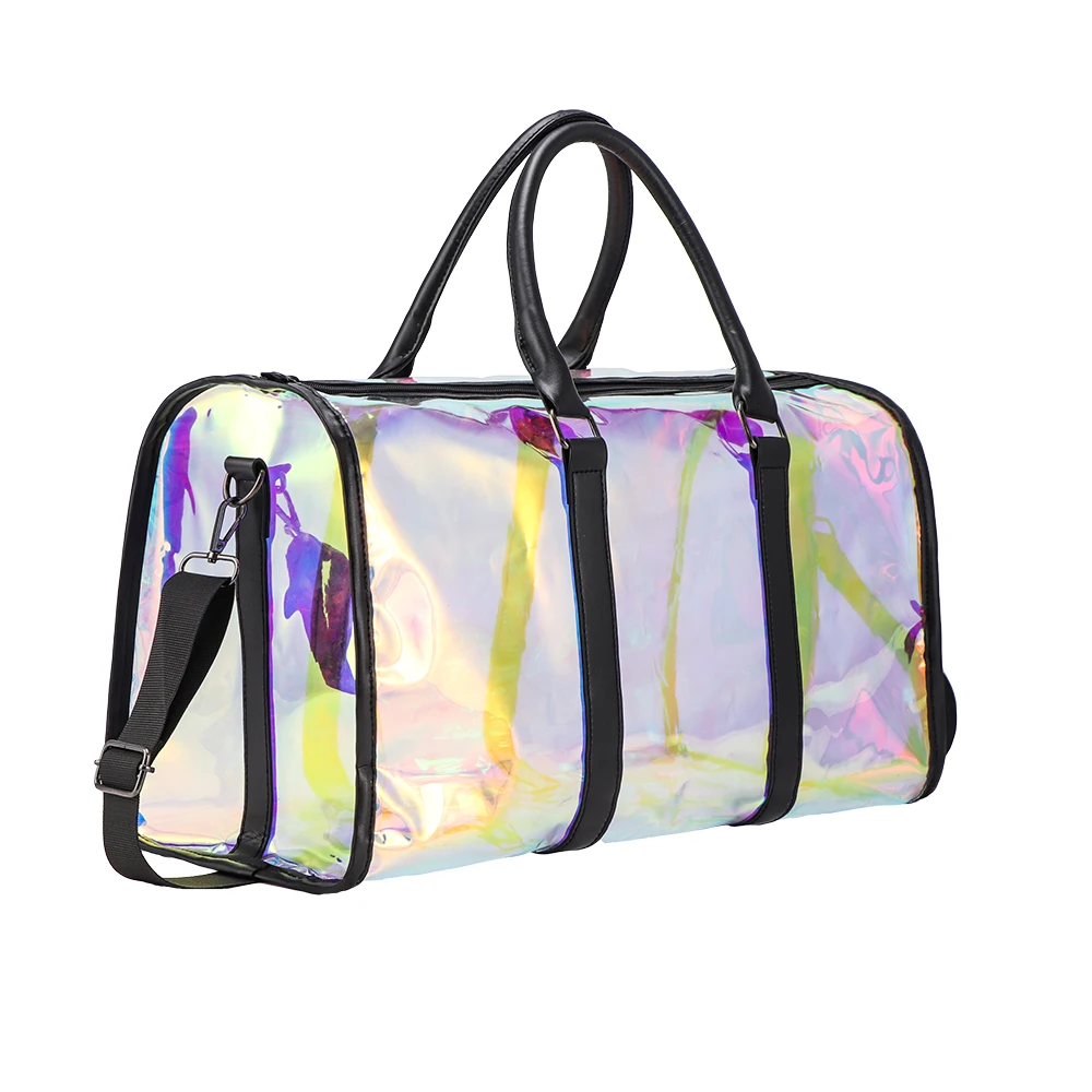 Luxury fashion handbag Luggage bag Waterproof thick Pvc transparent three-dimensional holographic travel sports bag Fitness bag