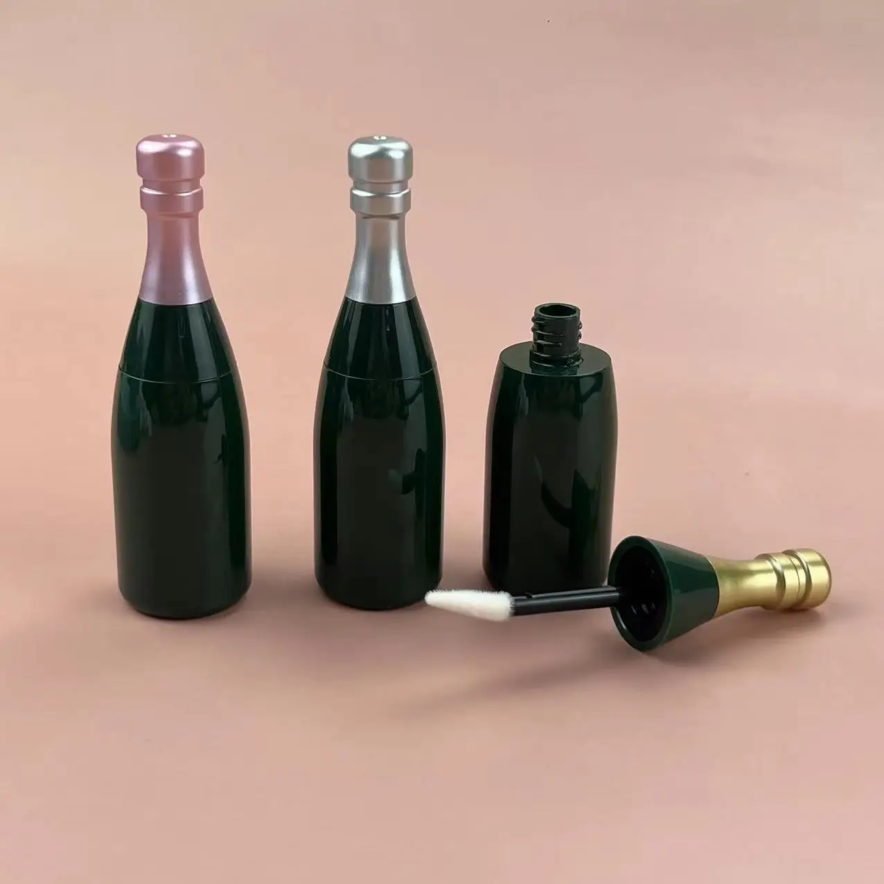 Hot sale Novelty luxury cute fancy champagne shaped 10ml empty lip gloss tubes container packaging
