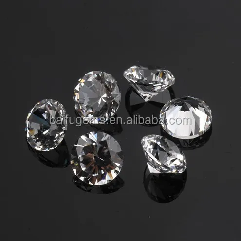 Wholesale Factory price #12 Faceted gemstone Round loose White sapphire synthetic corundum for Necklaces