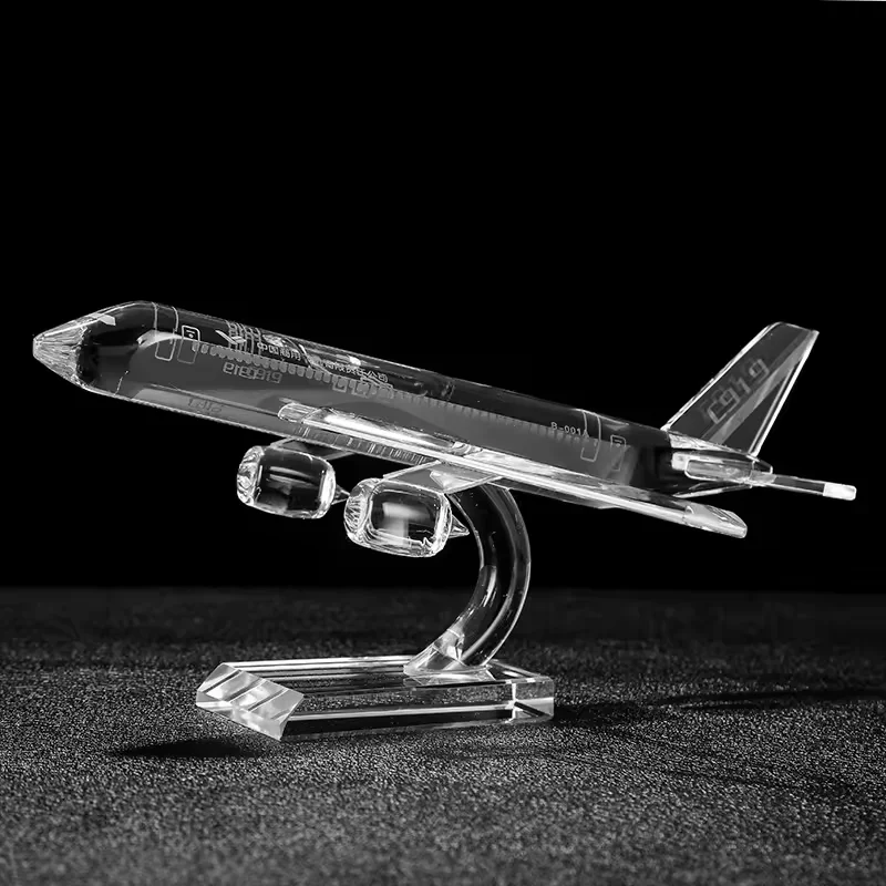 Delicate Crystal Airplane Model Miniature Glass Plane Aircraft Crafts Office & Home Decoration Christmas Gift