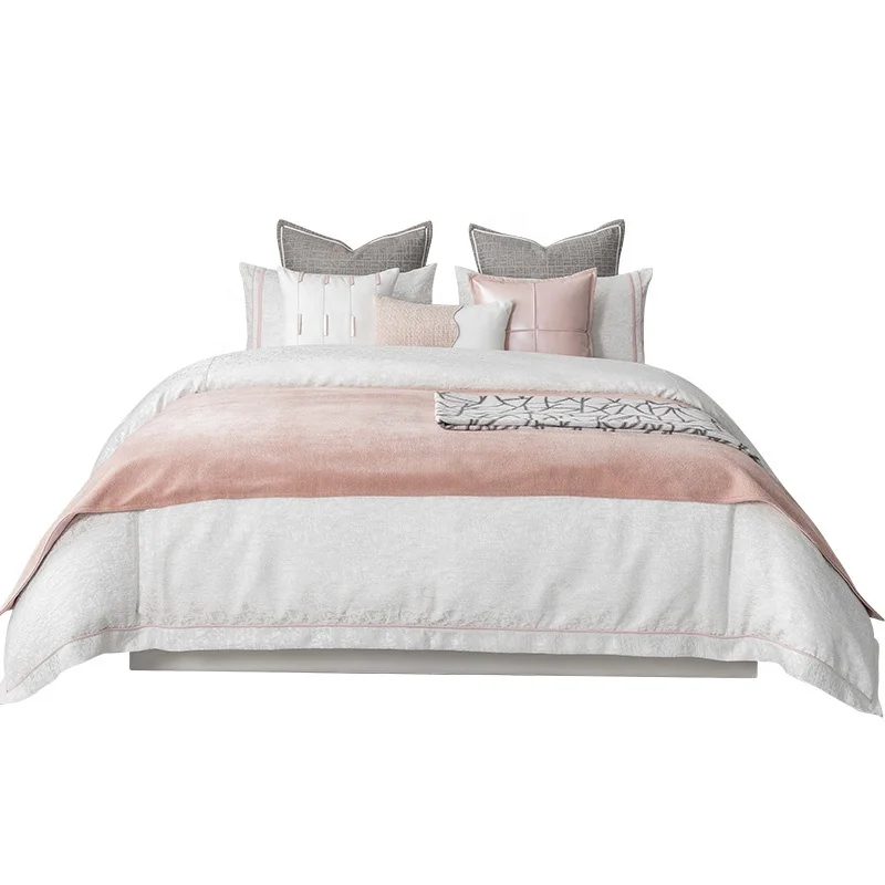 10 PCS Cozy Comforter Set Casual Solid Design All Season Matching Bed Runner Decorative Pillow Cover  King Queen Size