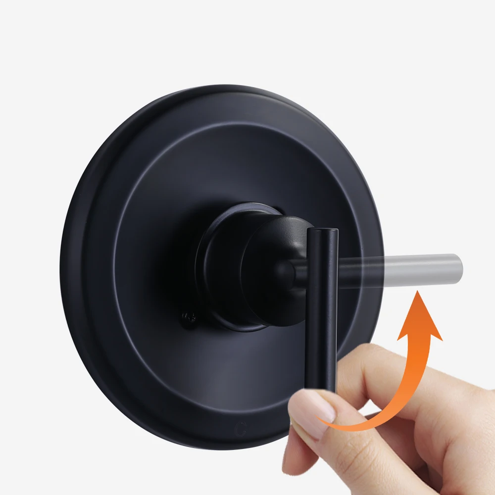 Матовый черный круглый душевой набор для ванной комнаты настенный смеситель душа дождевая Душевая система